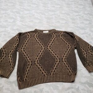 Vintage Limited Editions Sweater Mens  XL Brown Pullover Made In Italy Geo